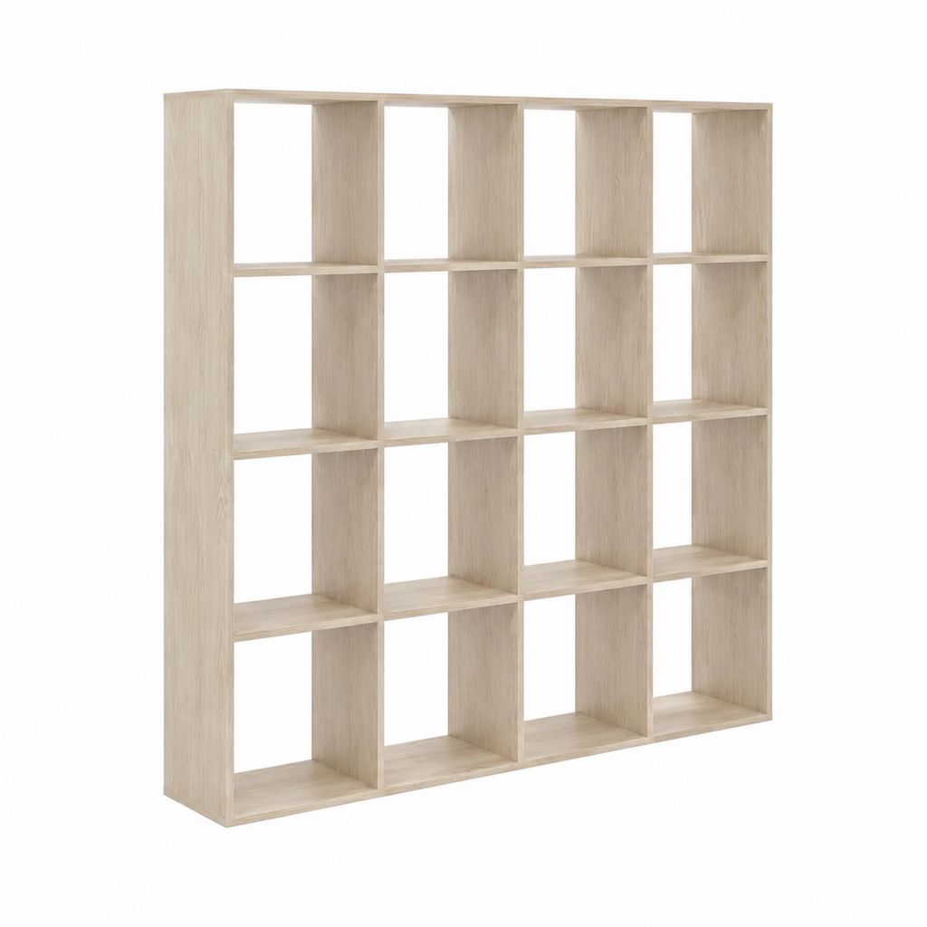 Bibliothèque de rangement ouverte chêne clair en panneaux de particules 120 x 30 x 150 cm