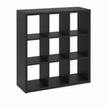 Bibliothèque 9 cases noire en panneaux de particules 91 x 91 x 29.5 cm