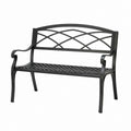 Banc de jardin 2 places noir en aluminium moulé 122 x 56 x 87 cm