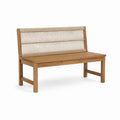 Banc de jardin 2 places en bois massif et corde beige 120 x 60 x 85 cm